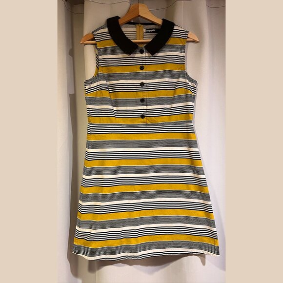Dangerfield Retro Mini Striped Shift Dress Size 10 - Picture 1 of 1